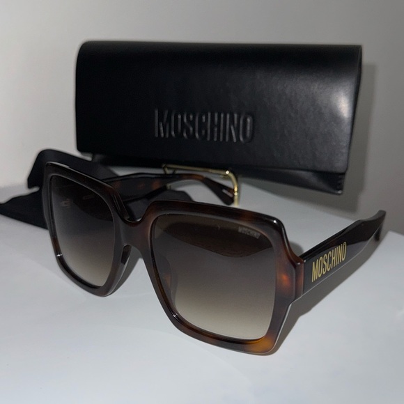 Moschino Accessories - Moschino MOS127/S/US Oversized Square Sunglasses Havana Brown Gradient & Case